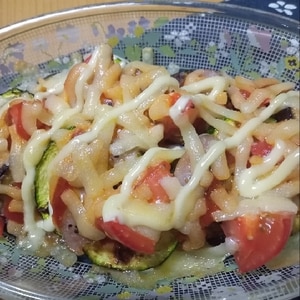ズッキーニと茄子のトマトチーズ焼き
